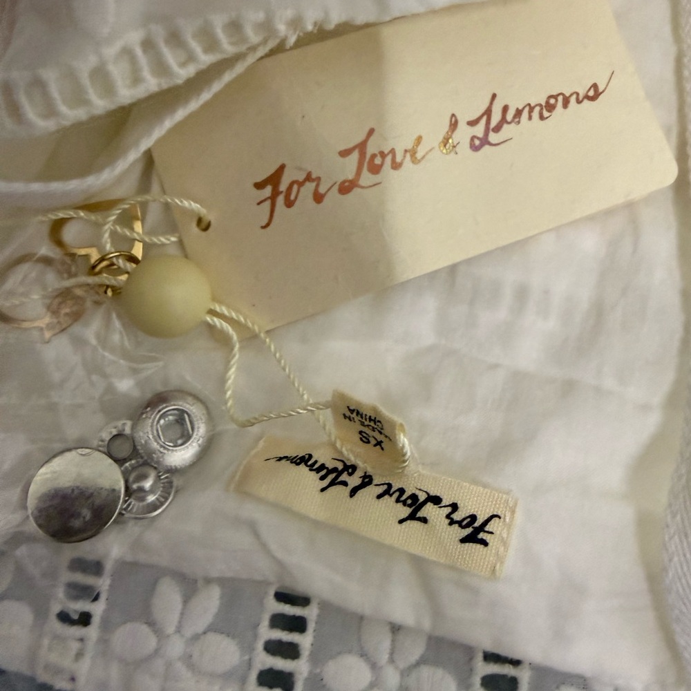 NWT For Love & Lemons Hermosa Eyelet Snap Dress - Picture 13 of 14